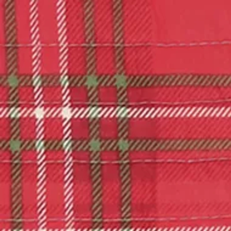 Yuletide Euro Sham Set of Two Quilted Plaid - Red, Green, Cream - Cotton