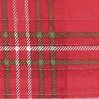 Yuletide Euro Sham Set of Two Quilted Plaid - Red, Green, Cream - Cotton