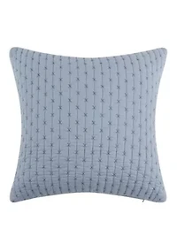 Cross Stitch Chambray Square Pillow 18x18