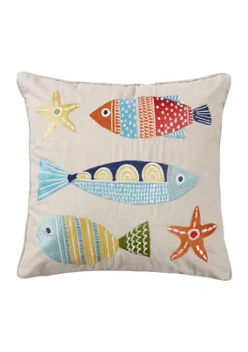 St. Anton Multi Color Fish Pillow