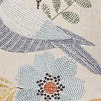 Angelina Linen Bird Embroidered Pillow