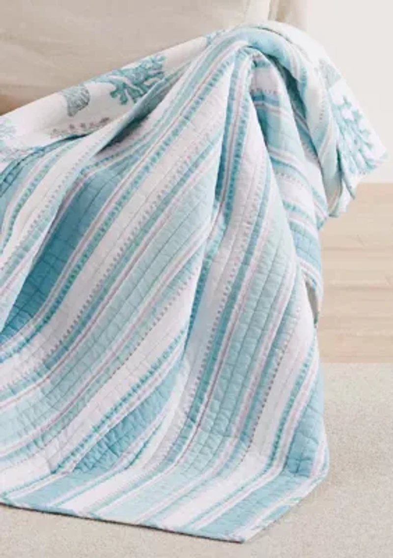 Cape Coral Stripe Quilted Throw