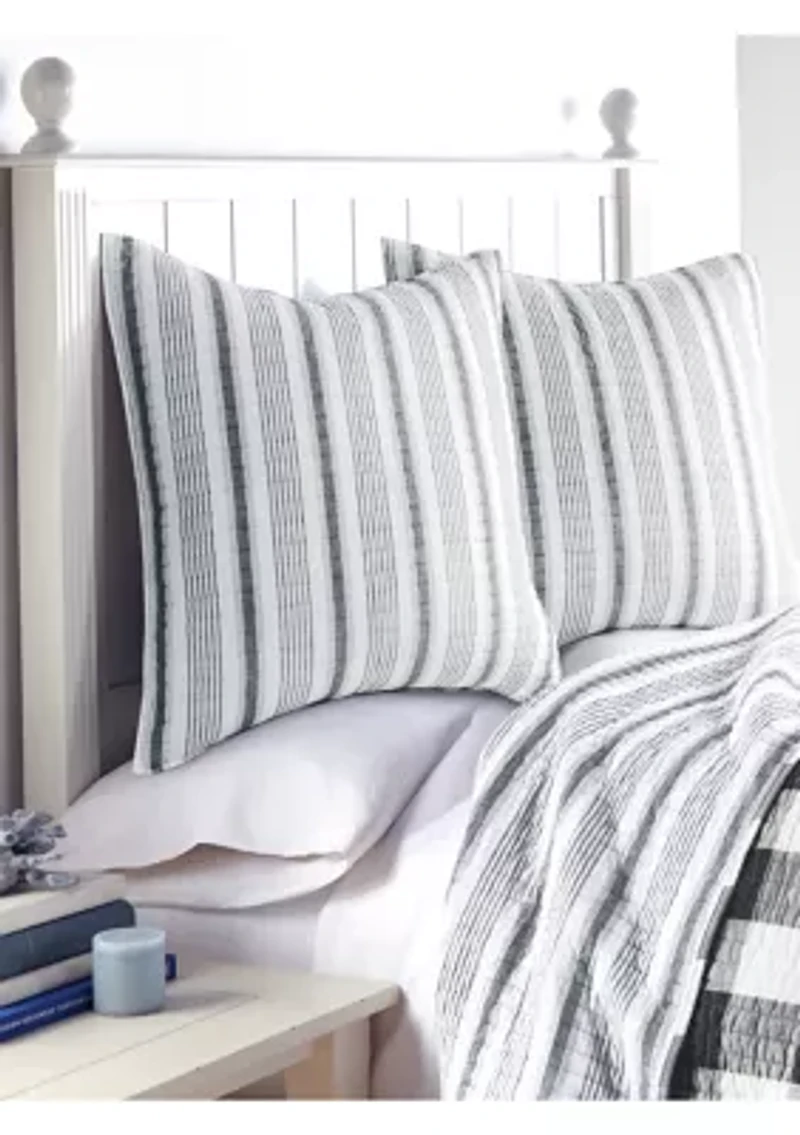 Camden Euro Sham Set of 2 - Quilt back Stripe