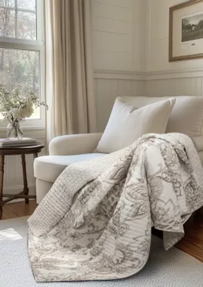 Bennett Taupe Quilted Throw