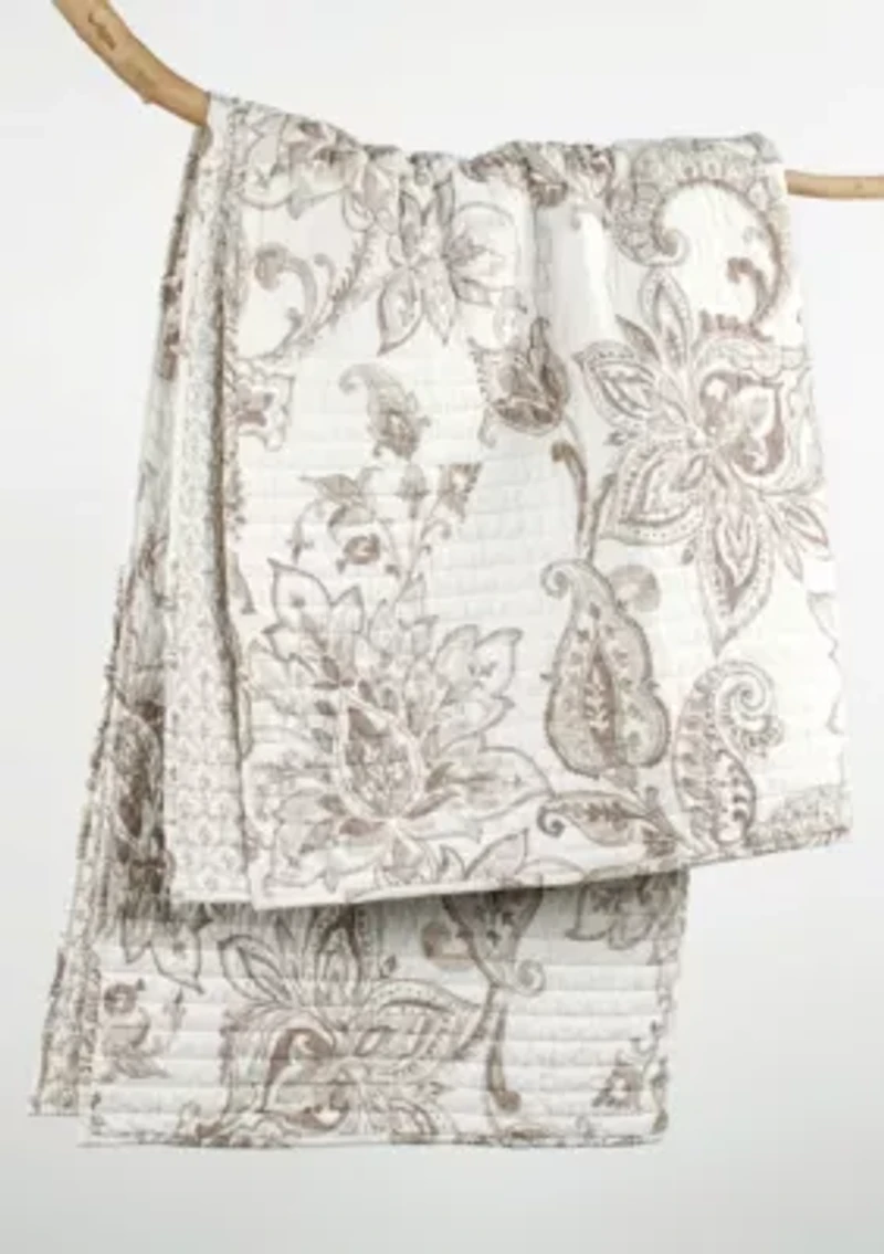 Bennett Taupe Quilted Throw