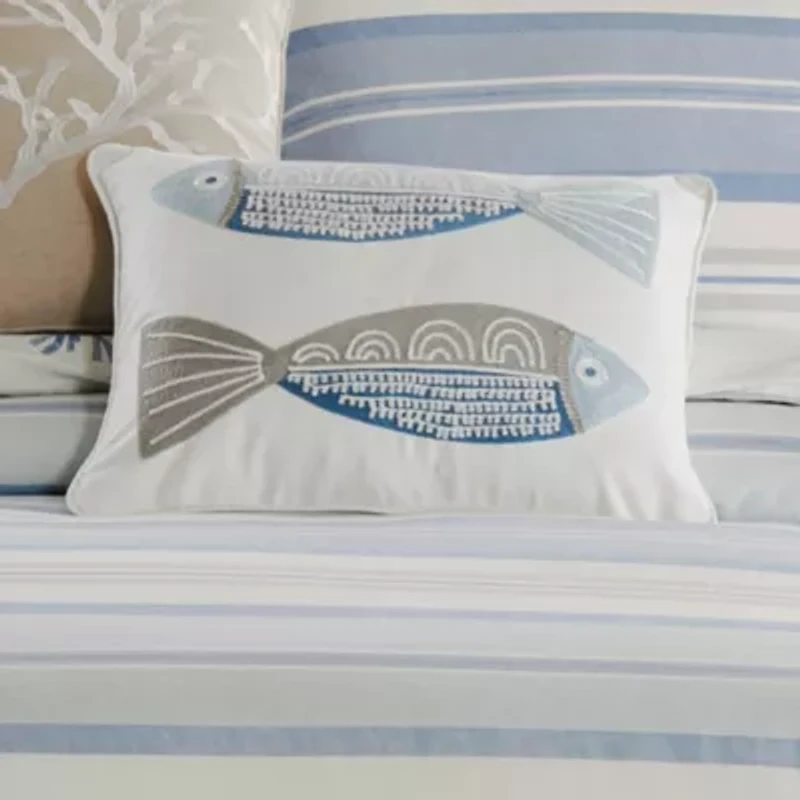Ipanema Embroidered Fish Pillow