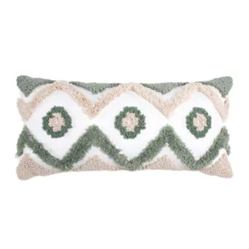 Pickford Green Tufted Pillow 12x24
