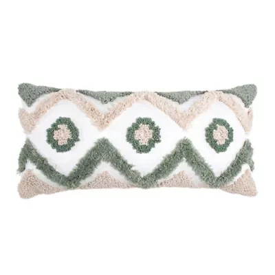 Pickford Green Tufted Pillow 12x24
