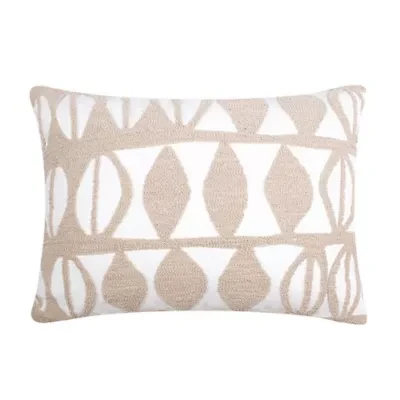 Pickford Bleige Natural Crewel Geo Pillow 14x18