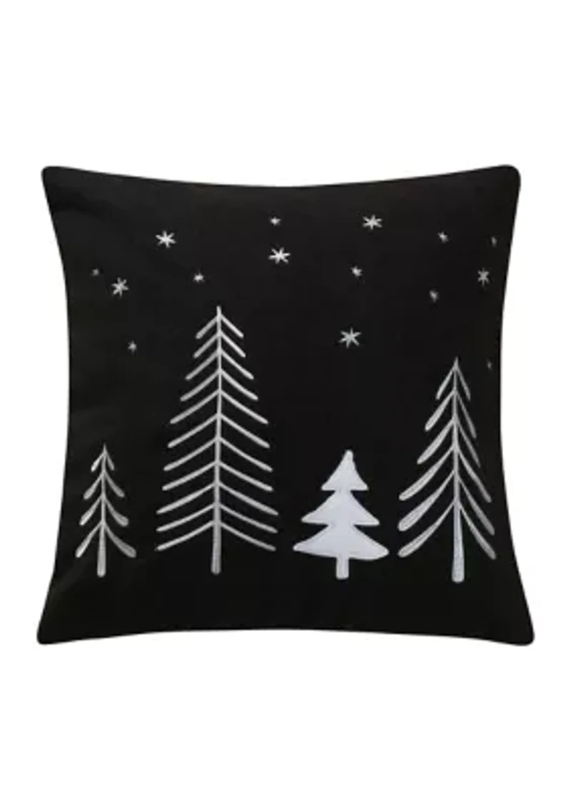 Northern Star Charcoal Wool Tree Pillow