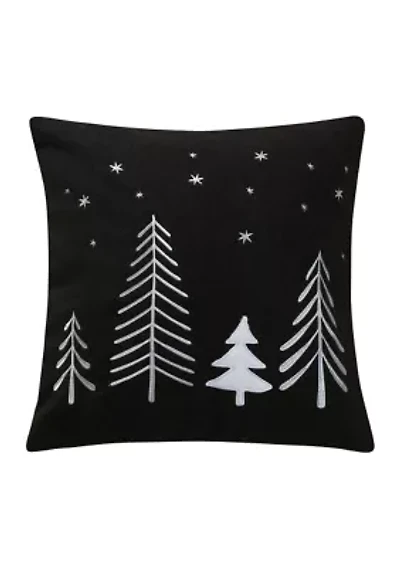 Northern Star Charcoal Wool Tree Pillow