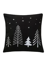 Northern Star Charcoal Wool Tree Pillow