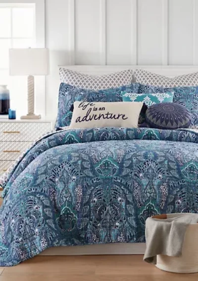 Bellamy Teal Full/Queen Quilt Set