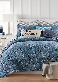 Bellamy Teal Full/Queen Quilt Set