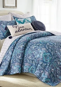 Bellamy Teal Full/Queen Quilt Set