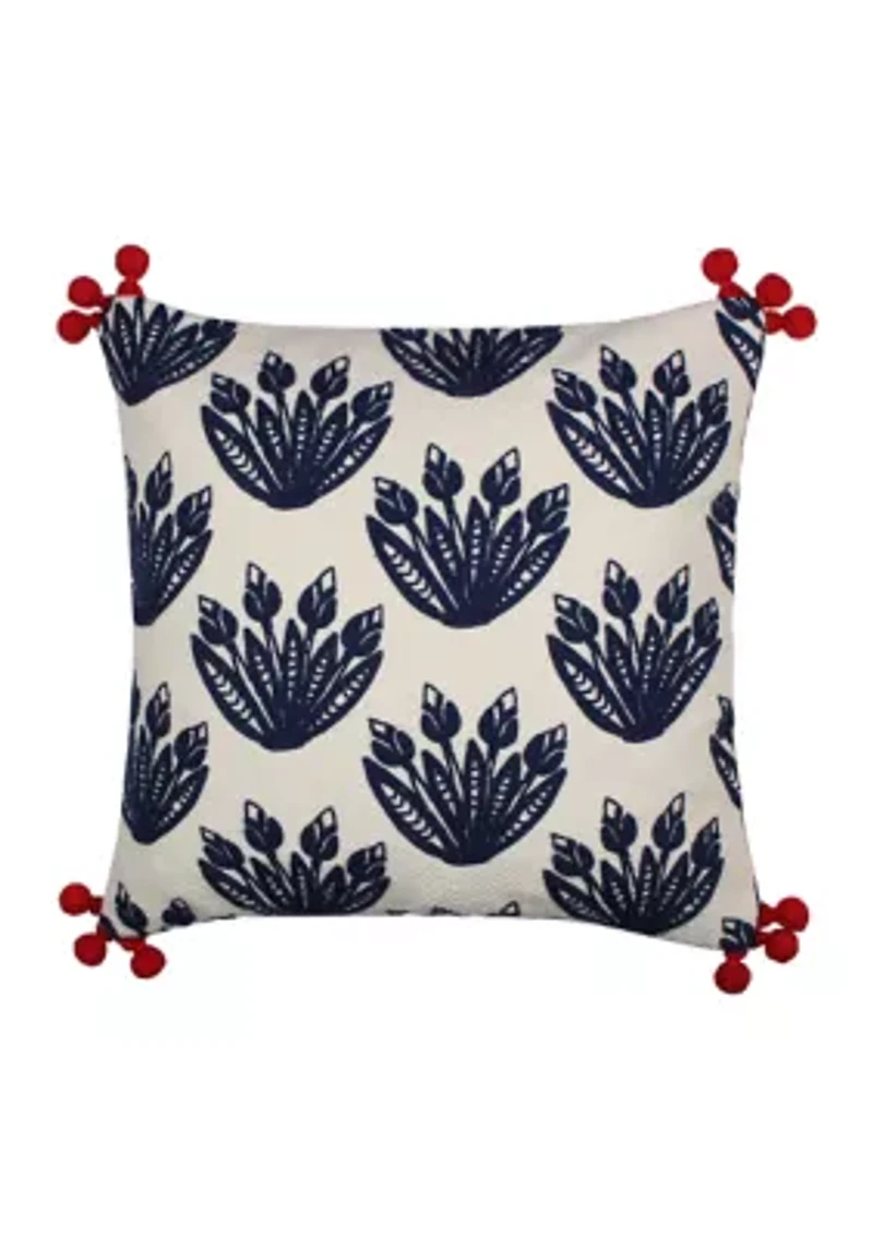 Nanette Crewel Pom Pillow