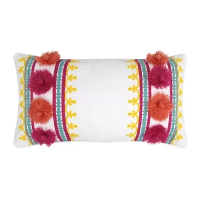 Grandiflora Embroidered Tassel Pillow