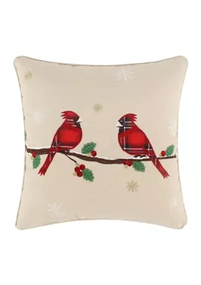 Mills Waffle Red Merry Birds Pillow - 18" x 18"