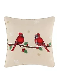 Mills Waffle Red Merry Birds Pillow - 18" x 18"