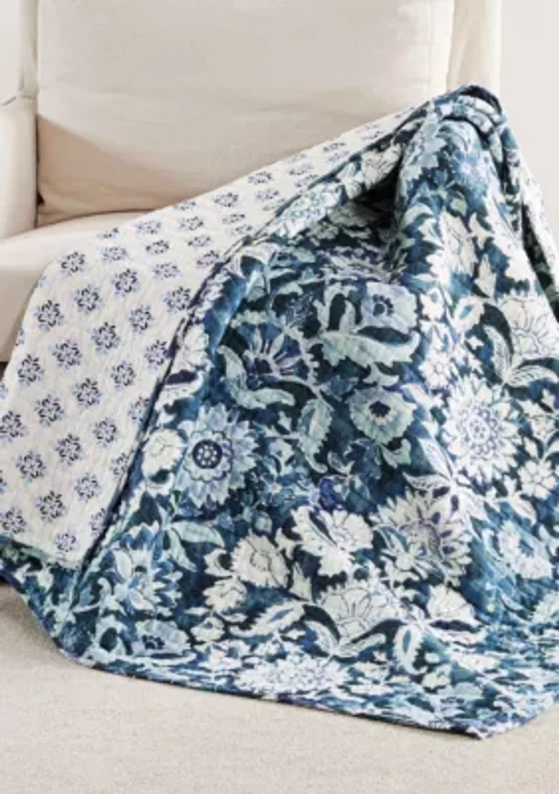 Laure Indigo Quilted Throw