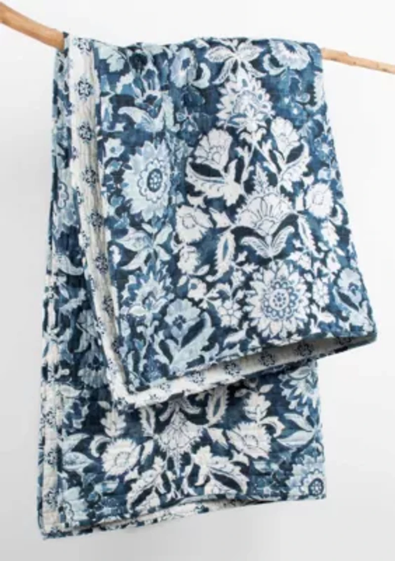 Laure Indigo Quilted Throw