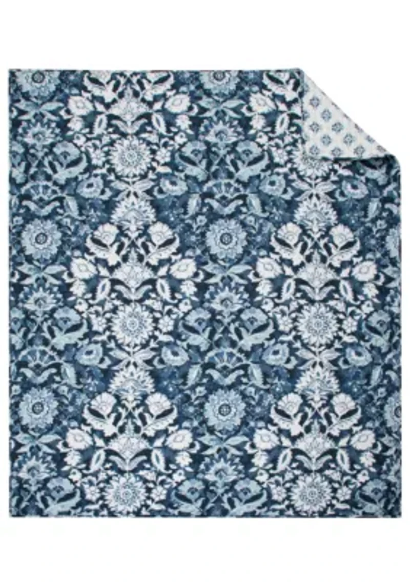 Laure Indigo Quilted Throw