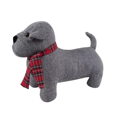 Spencer Plaid Green Dog with Scarf Pillow