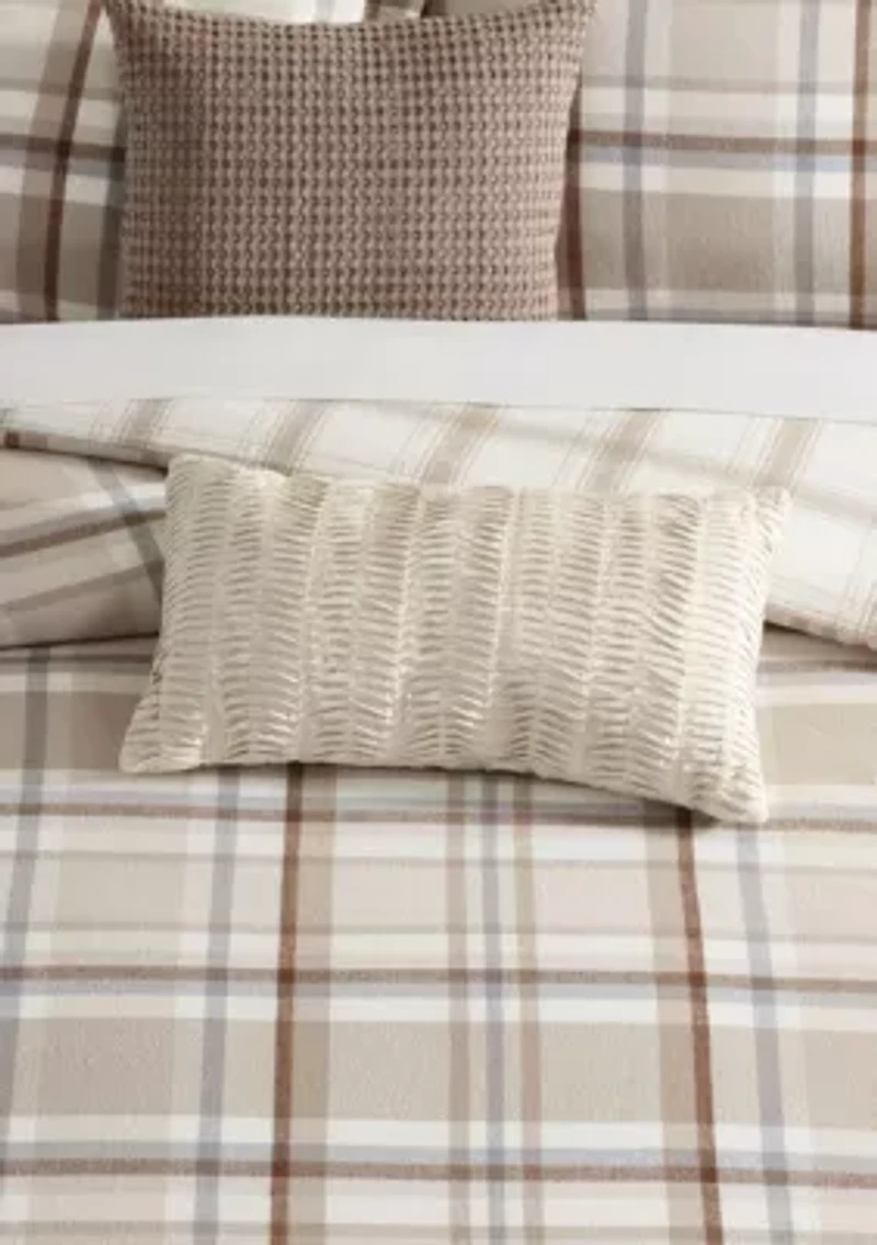 Spencer Plaid Pleated Pillow 12x22