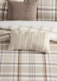 Spencer Plaid Pleated Pillow 12x22