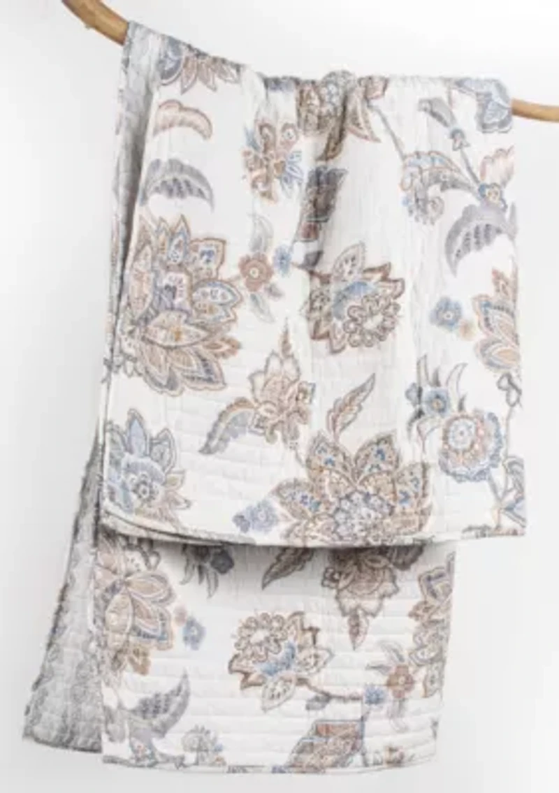 Selesta Blue Quilted Throw