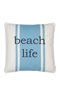St Bart Stripe Beach Life Pillow