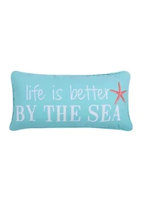  Teal Life is Better by the Sea Pillow