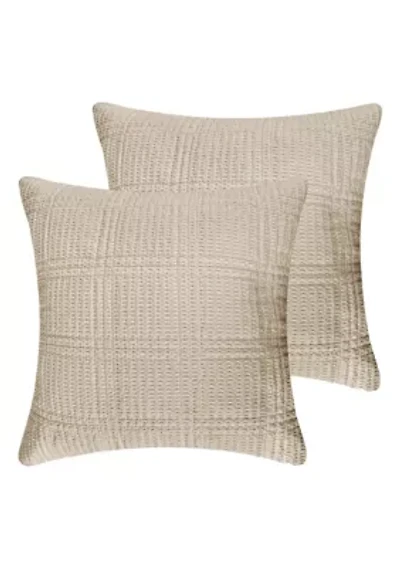Cloud Waffle Taupe Quilted Euro Sham 2pk
