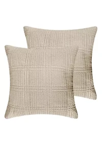 Cloud Waffle Taupe Quilted Euro Sham 2pk