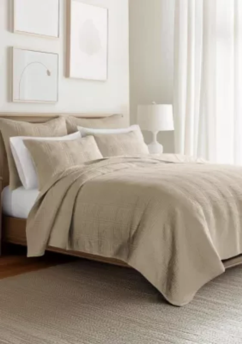 Cloud Waffle Taupe Quilted Euro Sham 2pk
