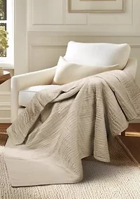 Cloud Waffle Taupe Quilted Throw