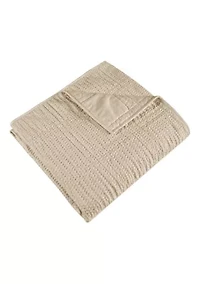 Cloud Waffle Taupe Quilted Throw