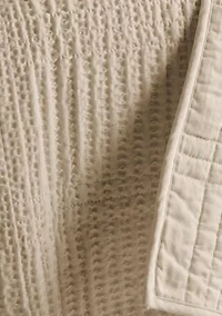 Cloud Waffle Taupe Quilted Throw