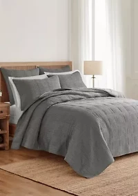 Cloud Waffle Grey Quilted Euro Sham 2pk