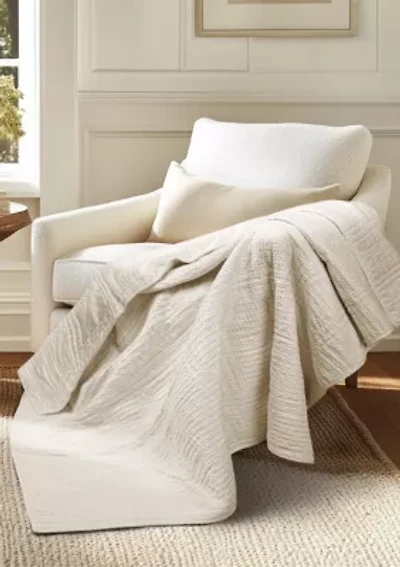 Cloud Waffle Grey Quilted Throw