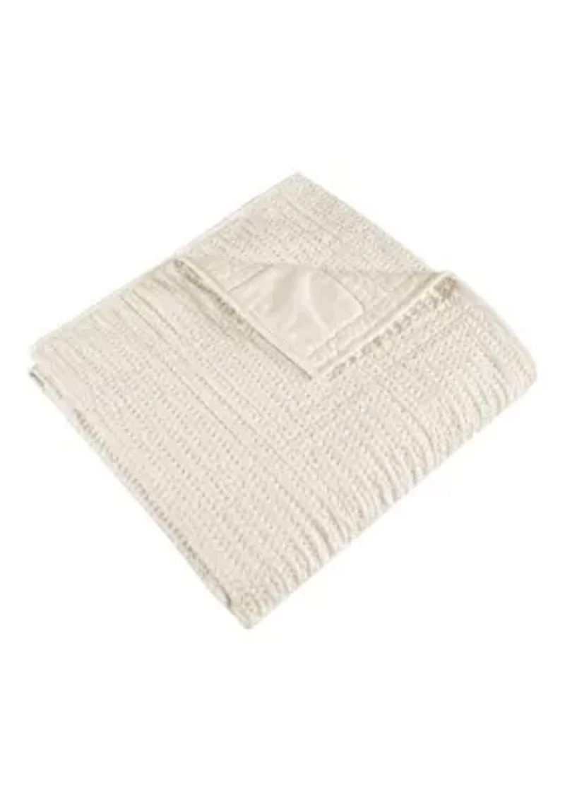 Cloud Waffle Grey Quilted Throw