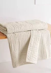 Cloud Waffle Grey Quilted Throw