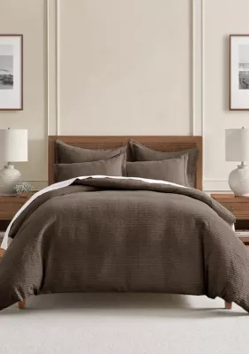 Cloud Waffle Cocoa  Euro Sham set of 2