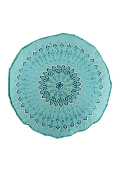 Mirage Teal Round Pillow