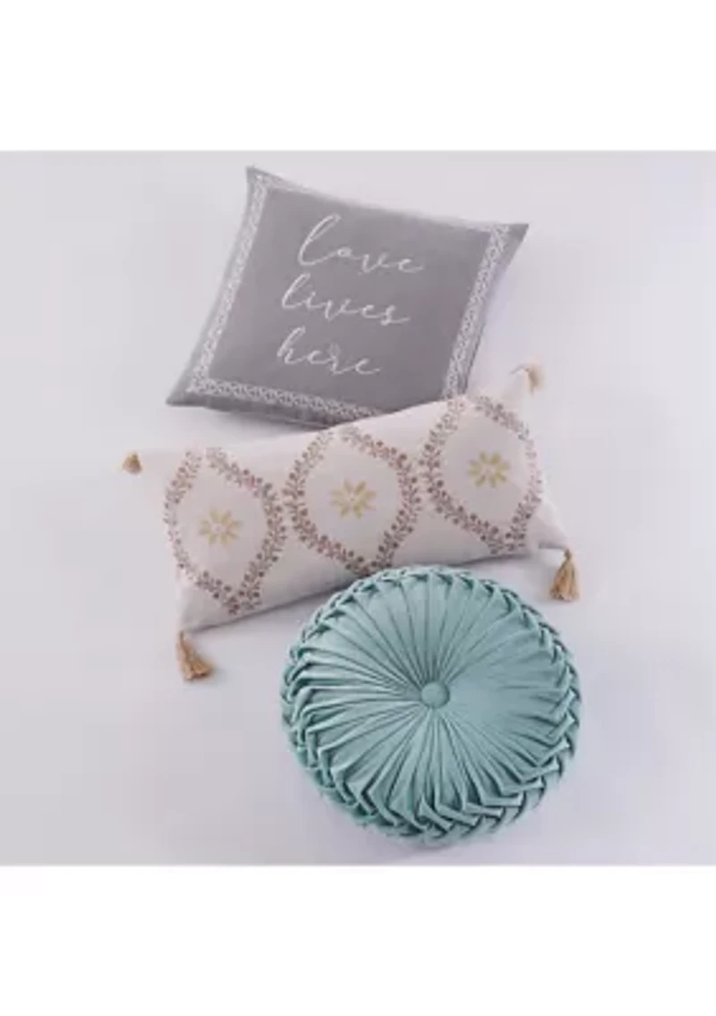 Briar Teal Round Pillow