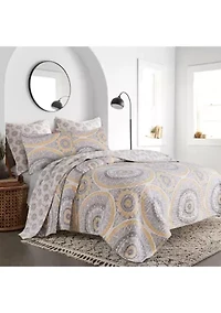 Luiza Ochre Full/Queen Quilt Set