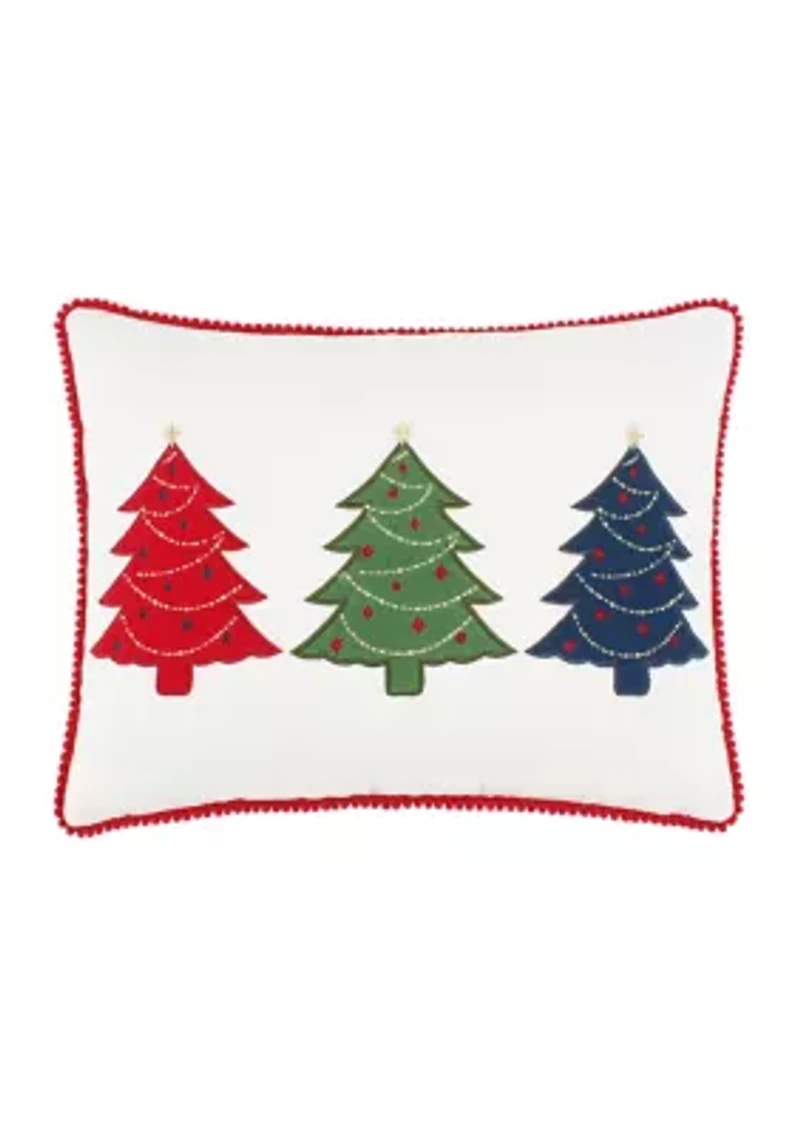 White Pine Festive Trees Pillow 14x18