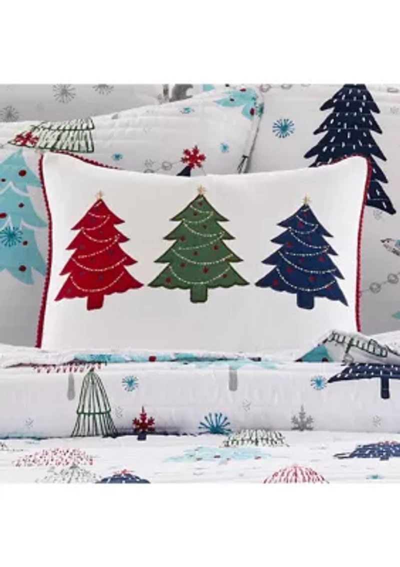 White Pine Festive Trees Pillow 14x18