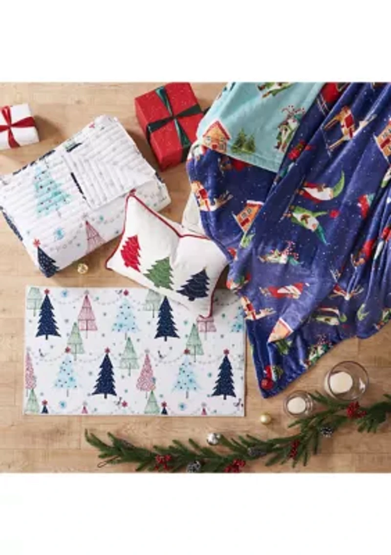 White Pine Festive Trees Pillow 14x18
