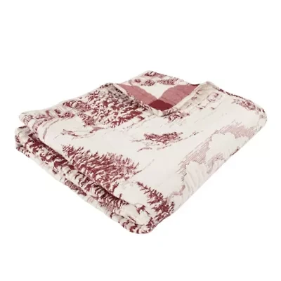 Winter Sleigh Ride Red Quilted Throw